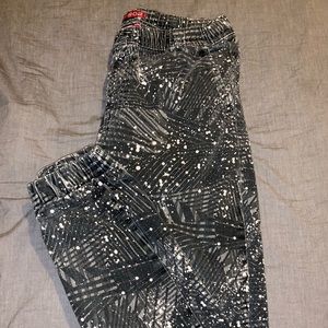 Black with white spot joggers